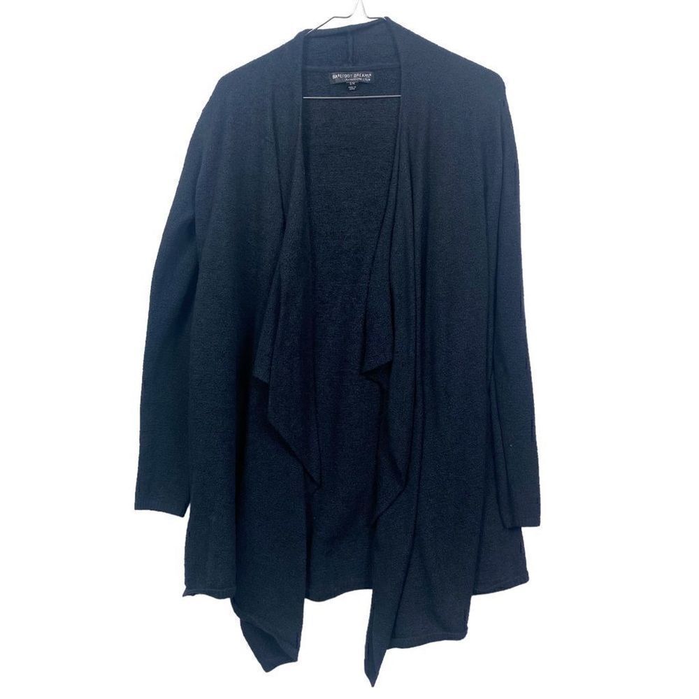 Barefoot Dreams Bamboo Chic Lite Womens Open Front Cardigan Sweater Black S/M